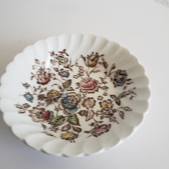 #Staffordshire Bouquet Johnson Bros Hand-engraving Small Bowl Vintage - Picture 6 of 10